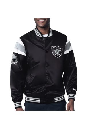 Las-Vegas-Raiders-Midweight-Black-Satin-Jacket