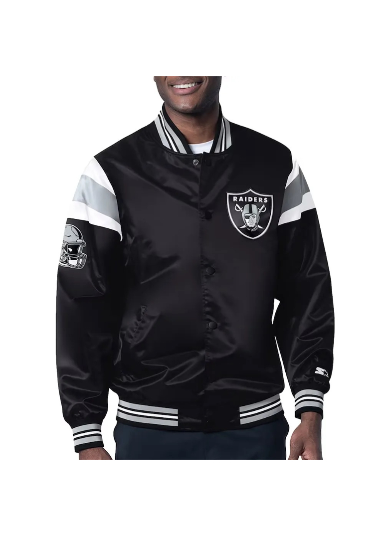 Las Vegas Raiders Midweight Satin Jacket 1 Las-Vegas-Raiders-Midweight-Black-Satin-Jacket
