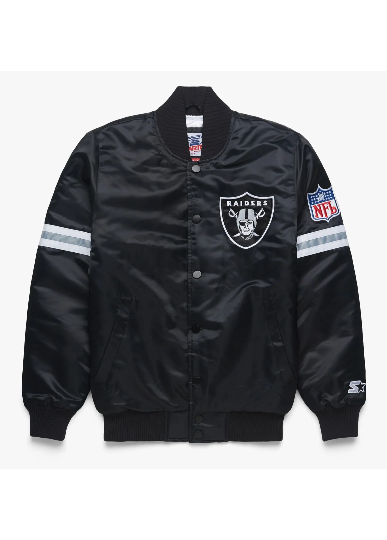 Las Vegas Raiders Striped Black Satin Jacket 1 Las-Vegas-Raiders-Striped-Black-Satin-Jacket-1