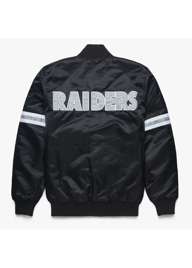 Las Vegas Raiders Striped Black Satin Jacket 2 Las-Vegas-Raiders-Striped-Black-Satin-Jackets