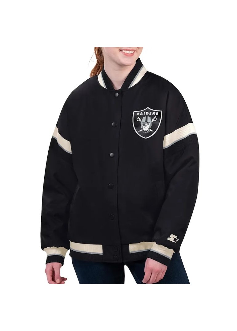 Las Vegas Raiders Tournament Varsity Jacket 1 Las-Vegas-Raiders-Tournament-Black-Varsity-Jacket