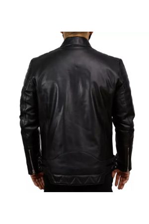 Mens Black Leather Motorcycle Jacket