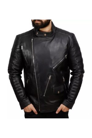 Mens-Black-Leather-Motorcycle-Jacket-Front