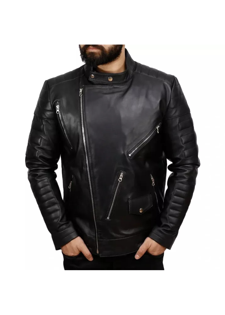 Mens Black Leather Motorcycle Jacket 1 Mens-Black-Leather-Motorcycle-Jacket-Front
