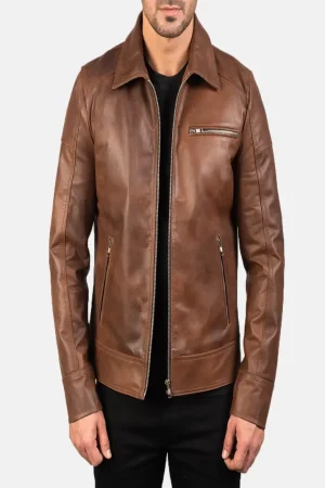 Men's-Brown-Leather-Biker-Jacket
