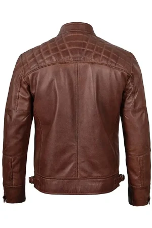 Distressed Brown Leather Jacket