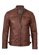 Mens-Cafe-Racer-Cognac-Brown-Wax-Leather-Jacket