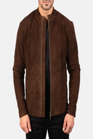 Men's-Charcoal-Suede-Biker-Jacket