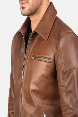 Leather Brown Biker Jacket