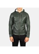 Men's+Baston+Green+Hooded+Leather+Bomber+Jacket+Close+Front-5-1634135609576