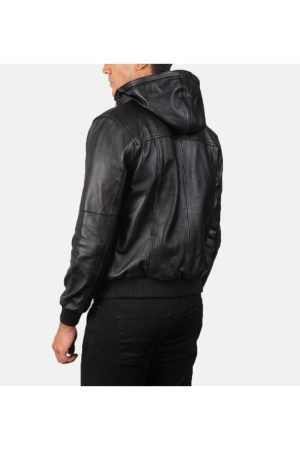 Bomber Black Leather Jacket