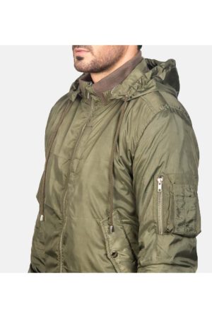 Bomber Green Hooded Jacket