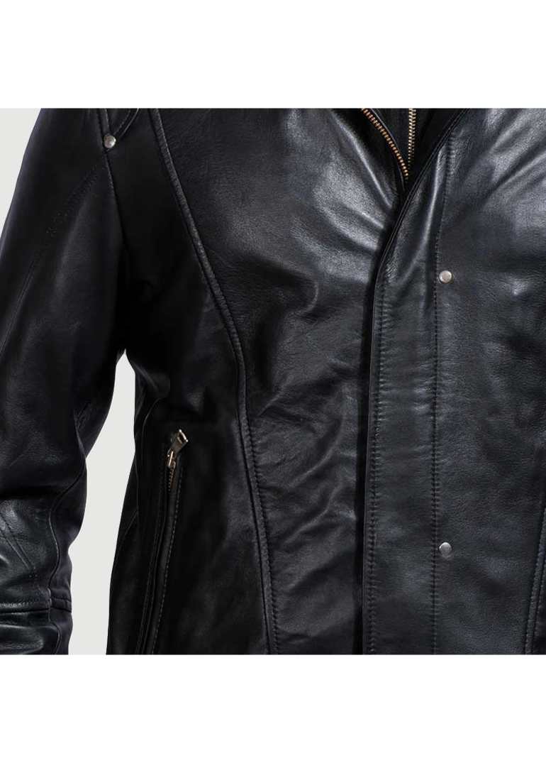 Black Leather Hooded Jacket 3 Men's+Highschool+Black+Hooded+Leather+Jacket+Close-Up-9-1718118413209