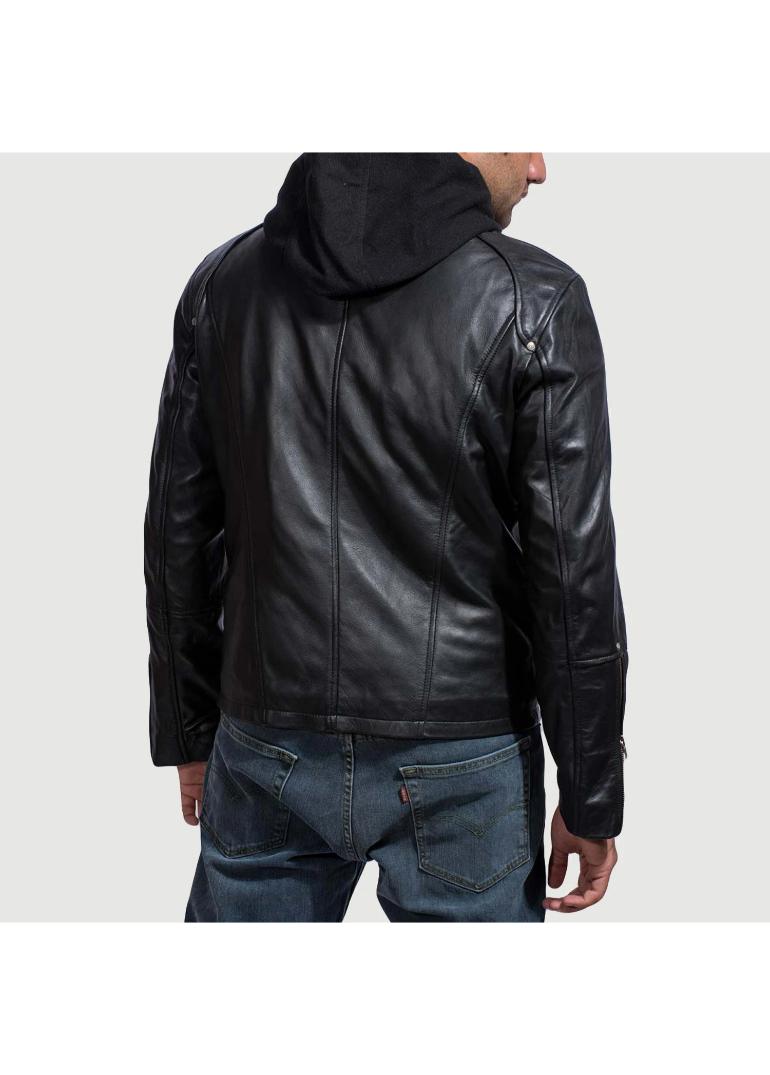 Black Leather Hooded Jacket 2 Men's+Highschool+Black+Hooded+Leather+Jacket+Tilted+Back-8-1718118406642