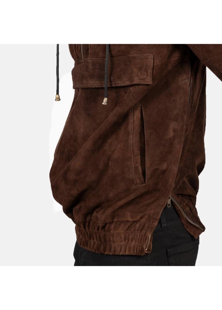 Hooded Suede Pullover Jacket 3 Men's+Kenton+Hooded+Mocha+Suede+Pullover+Jacket+Close-Up-9-1720535914803