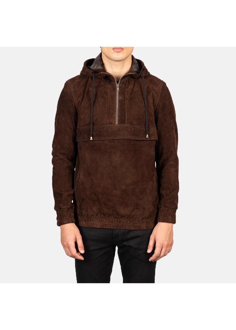 Hooded Suede Pullover Jacket 1 Men's+Kenton+Hooded+Mocha+Suede+Pullover+Jacket+Close+Front-5-1720535901479