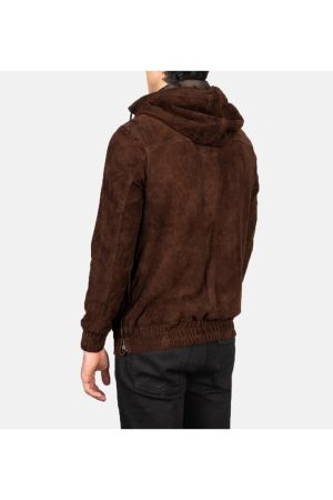 Hooded Suede Pullover Jacket