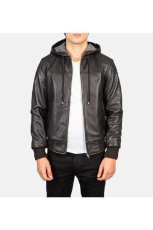 Men's+Nintenzo+Brown+Hooded+Leather+Jacket+Open+Front-4-1634137984915