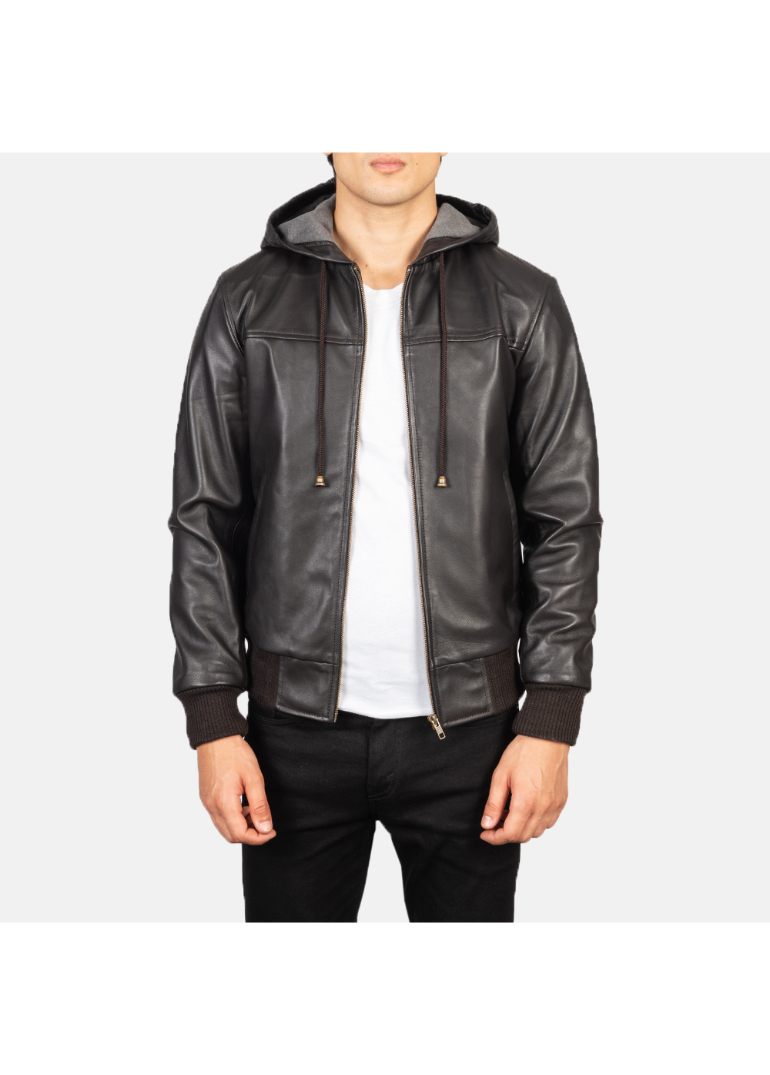 Leather Brown Hooded Bomber Jacket 1 Men's+Nintenzo+Brown+Hooded+Leather+Jacket+Open+Front-4-1634137984915