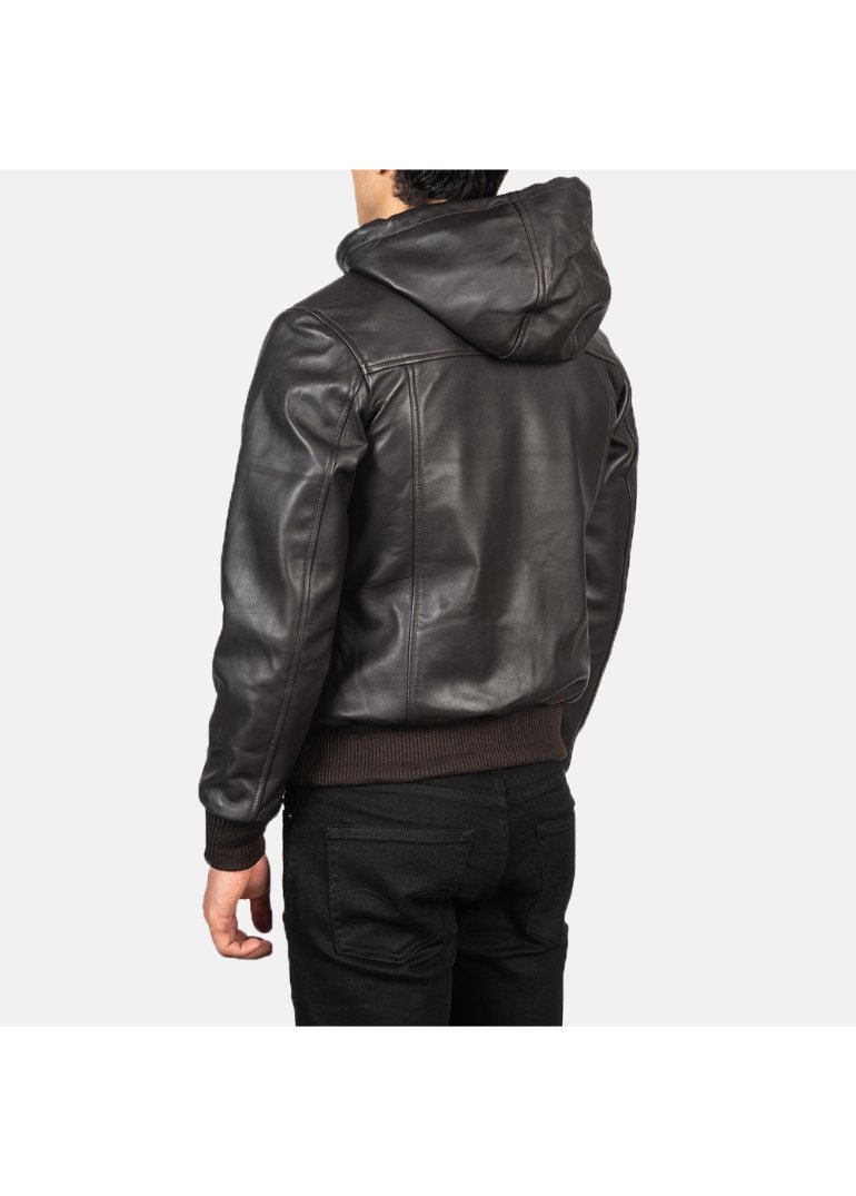 Leather Brown Hooded Bomber Jacket 2 Men's+Nintenzo+Brown+Hooded+Leather+Jacket+Tilted+Back-8-1634137992011