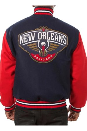 Navy and Red New Orleans Pelicans Varsity Jacket