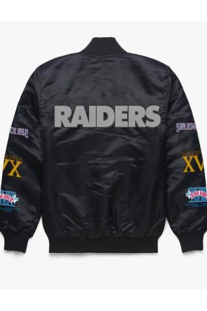 Las Vegas Raiders NFL Champions Black Satin Jacket