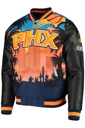 Phoenix Suns Black Bomber Varsity Full-Zip Jacket