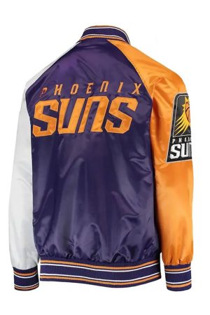 Phoenix Suns Reliever Purple and Orange Satin Jacket