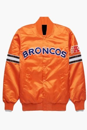 Pick and Roll Denver Broncos Orange Satin Jacket
