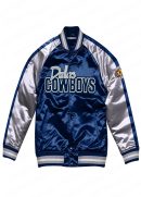 Silver Dallas Cowboys Varsity Satin Jacket