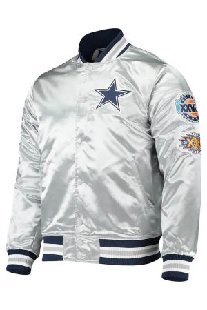 Dallas Cowboys Silver Satin Jacket
