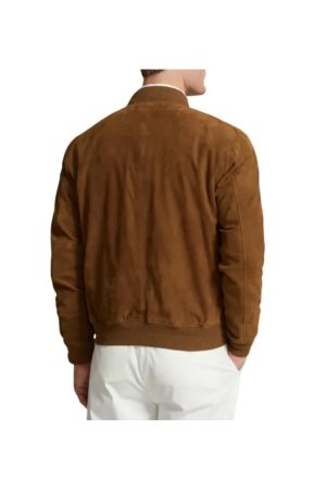 Bomber Brown Suede Jacket Mens