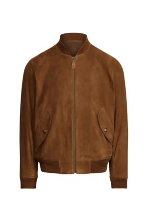 Bomber Brown Suede Jacket Mens