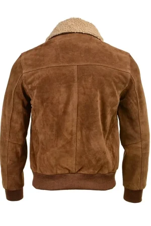Men’s Brown Suede Leather Aviator Jacket