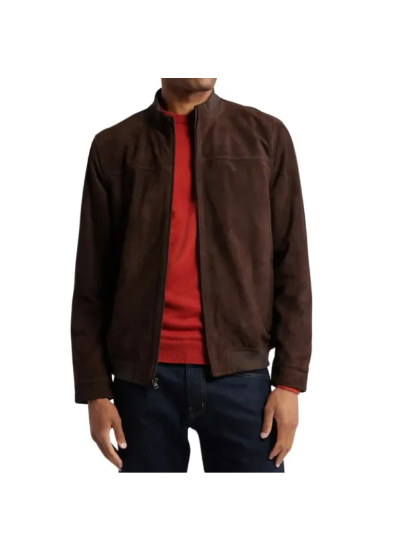 Dark Brown Suede Bomber Jacket Mens 1 dark-brown-suede-bomber-jacket-mens