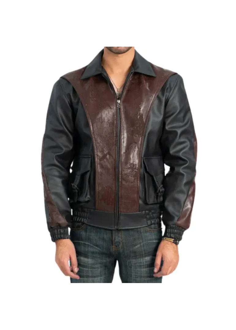 Leather Black And Brown Bomber Jacket Mens 1 leather-black-and-brown-bomber-jacket