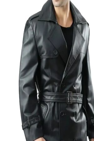 Black Double Breasted Trench Coat Mens