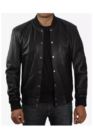 mens-letterman-black-leather-bomber-jacket