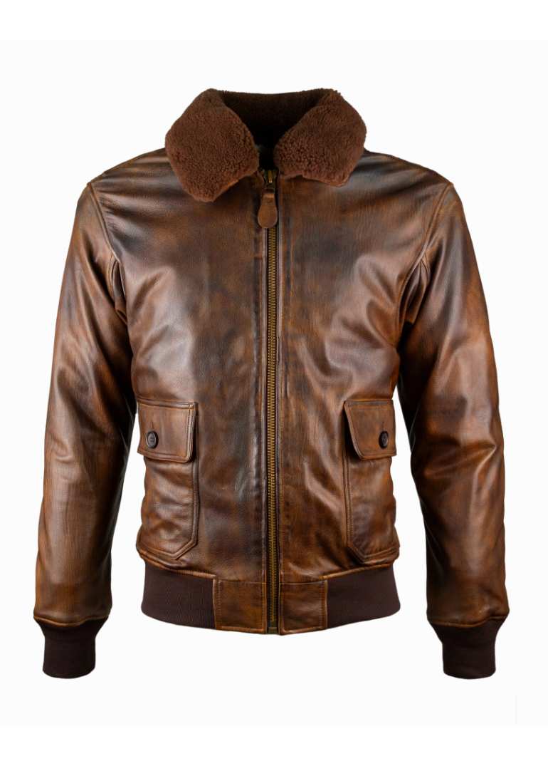 Top Gun Vintage G-1 Leather Jacket 1 topgun-men-G-1V-BRO-F-leather-bomber-jacket