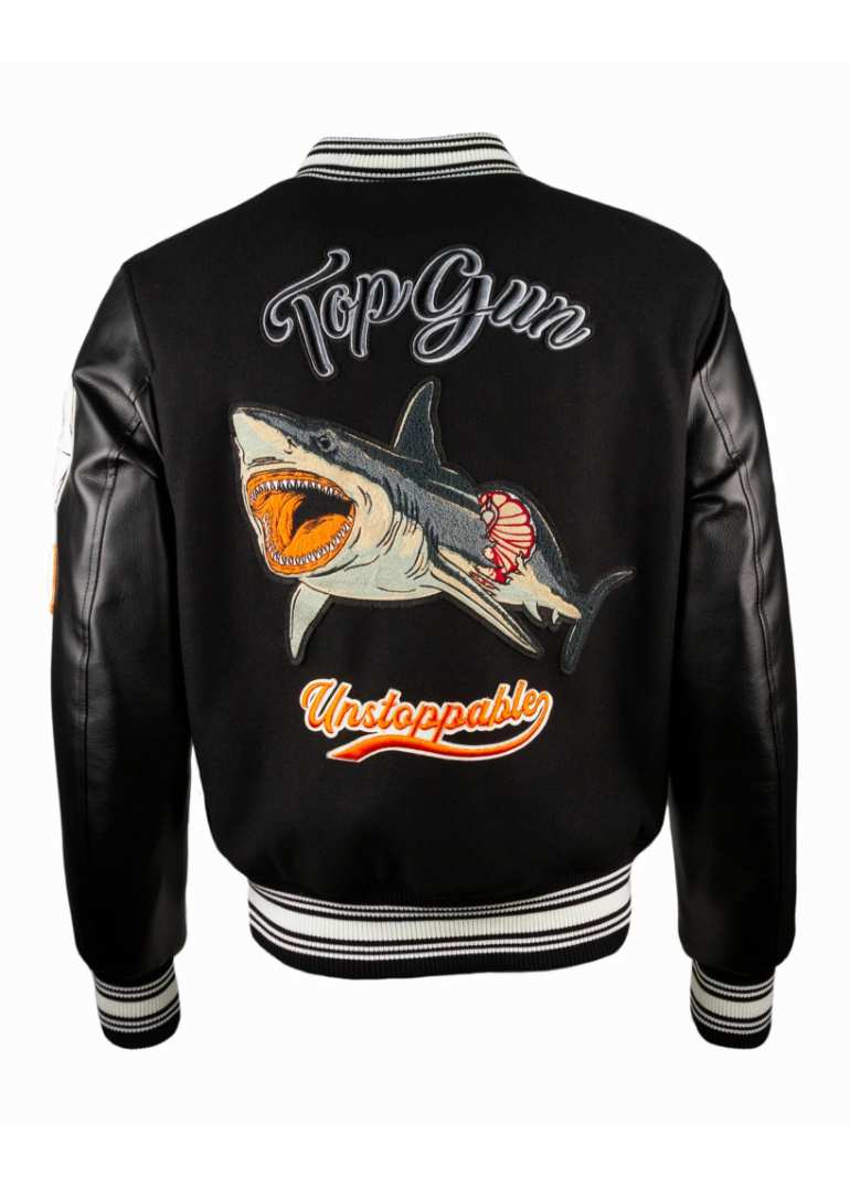 Top Gun Shark Varsity Jacket 2 topgun-men-TGJ2431-BLA-B-wool-varsity-bomber