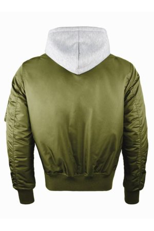 Hooded Ma-1 Nylon Bomber Jacket