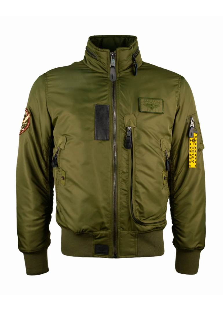 Air Rescue Nylon/Parachute Jacket 1 topgun-men-TGJ2445-OLI-F-nylon-flight-bomber