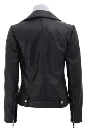 1UP Ruby Rose Biker Black Leather Jacket