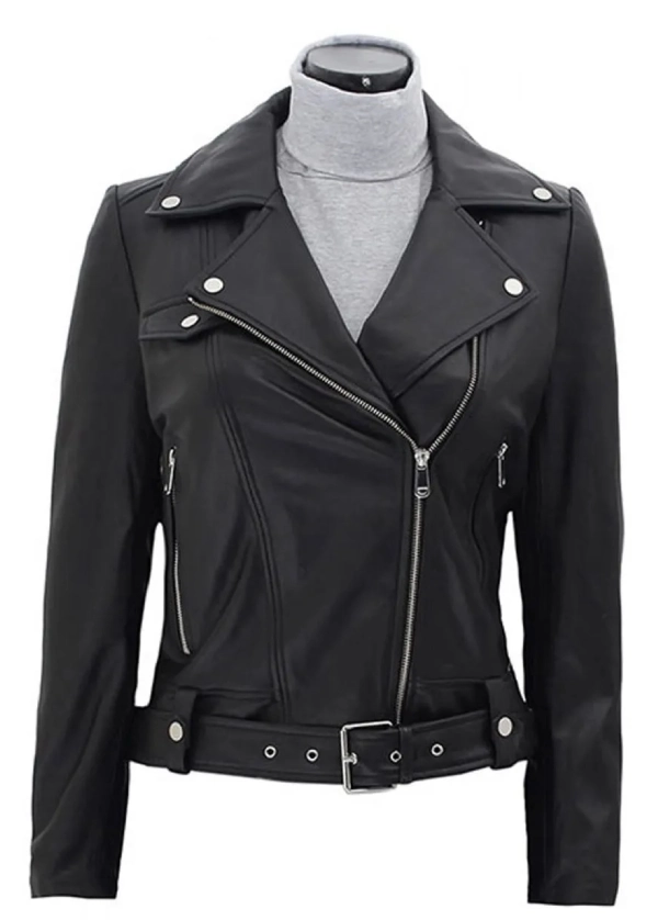 1UP Ruby Rose Biker Black Leather Jacket 1 1UP Ruby Rose Biker Black Leather Jacket