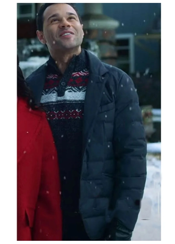 A Christmas Dance Reunion Corbin Bleu Black Puffer Jacket 2 A Christmas Dance Reunion Corbin Bleu Black Puffer Jacket - Image 2