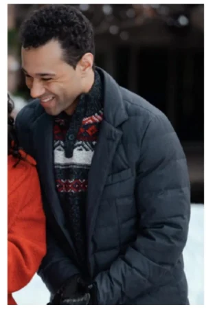 A Christmas Dance Reunion Corbin Bleu Black Puffer Jacket