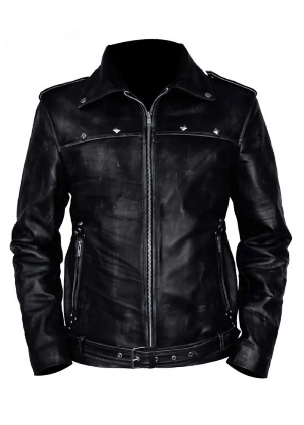 A Long Way Down Aaron Paul Biker Leather Jacket 1 A Long Way Down Aaron Paul Biker Leather Jacket
