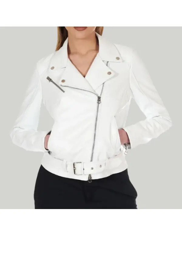 Asymmetrical White Leather Biker Jacket Womens 1 Asymmetrical White Leather Biker Jacket Womens