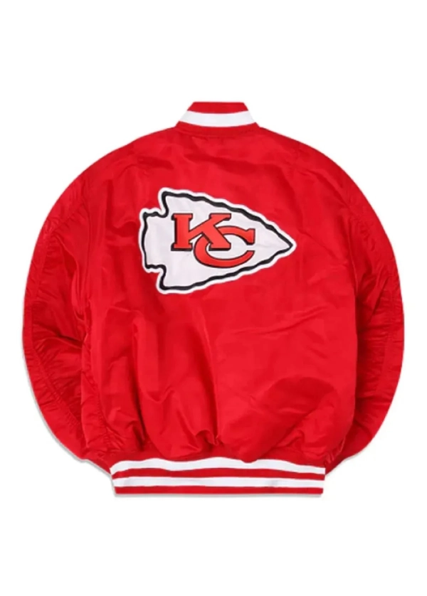 Kansas City Chiefs Red Bomber Ma-1 Satin Jacket 2 Kansas City Chiefs Red Bomber Ma-1 Satin Jacket