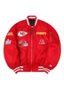 Kansas City Chiefs Red Bomber Ma-1 Satin Jacket